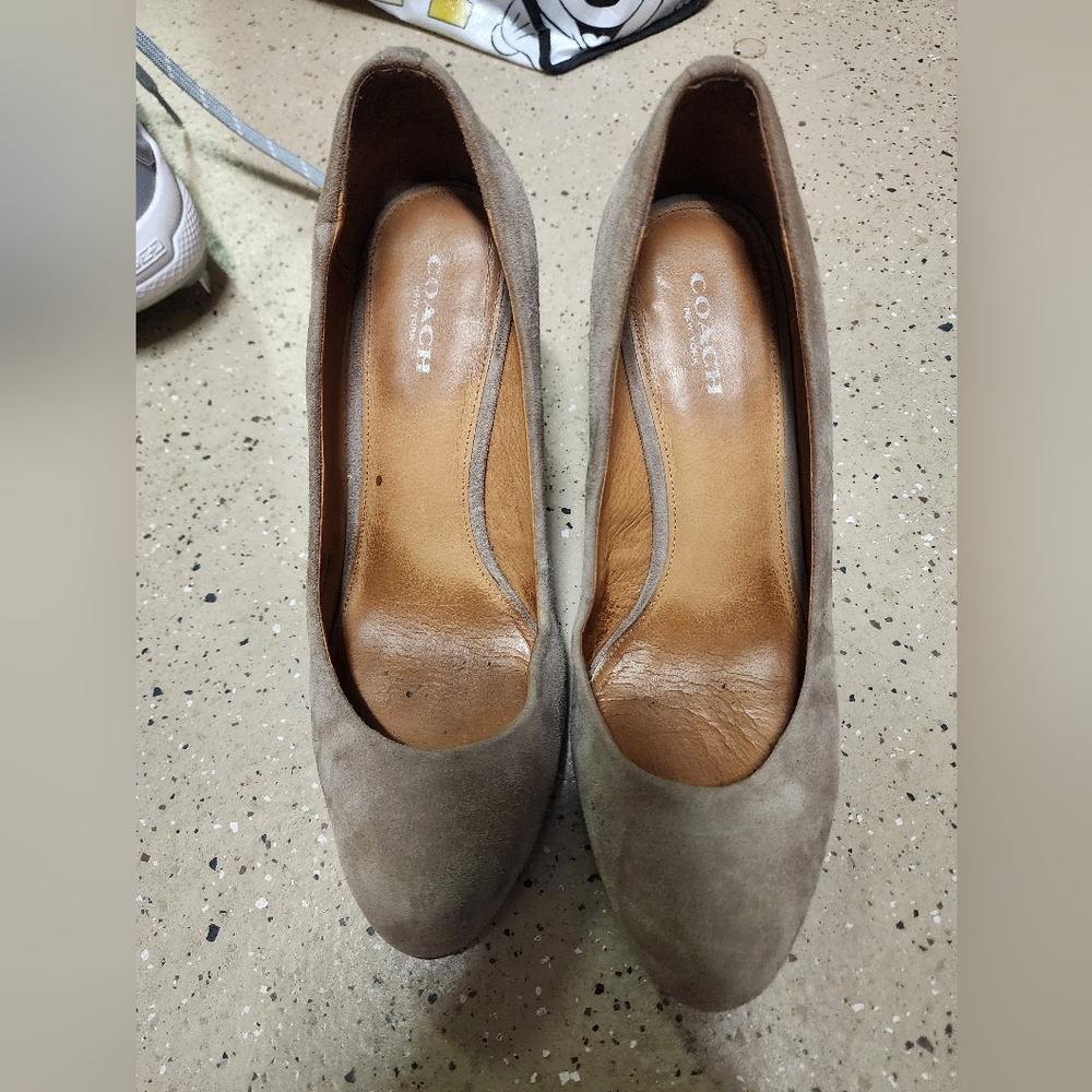 Coach Women's Brown Suede Heels